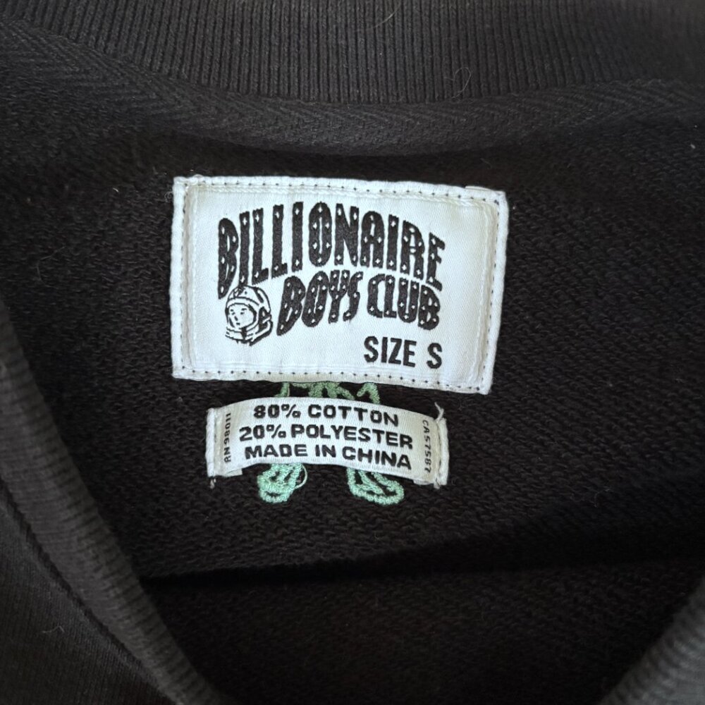 Billionaire Boys Club BBC Classic Crew Sweatshirt Mens S Black Embroidered Logo - Picture 6 of 9